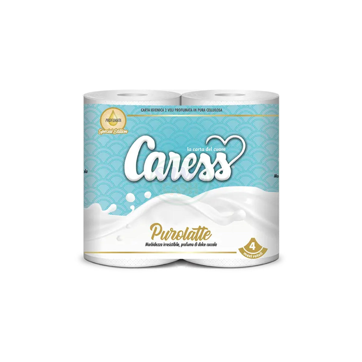 Carta Igienica Caress 4R 2Veli Purolatte Pack da 10 Totale Rotoli 40