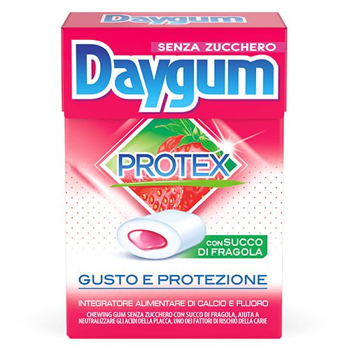 Daygum Protex Fragola Gel Astuccio 20 Pezzi Chewing Gum
