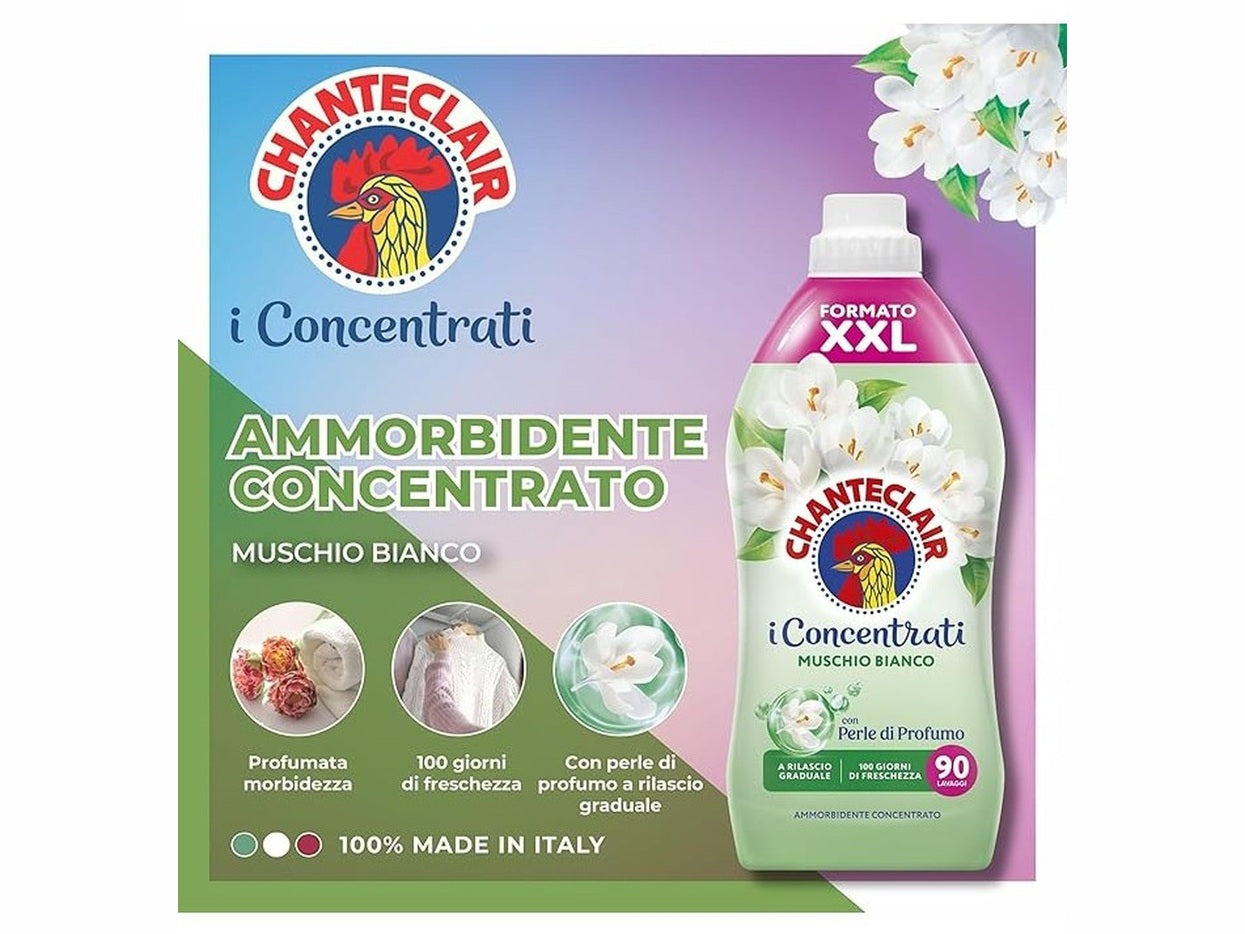Chanteclair Ammorbidente Concentrato Muschio Bianco – 90 Lavaggi, 1,8L