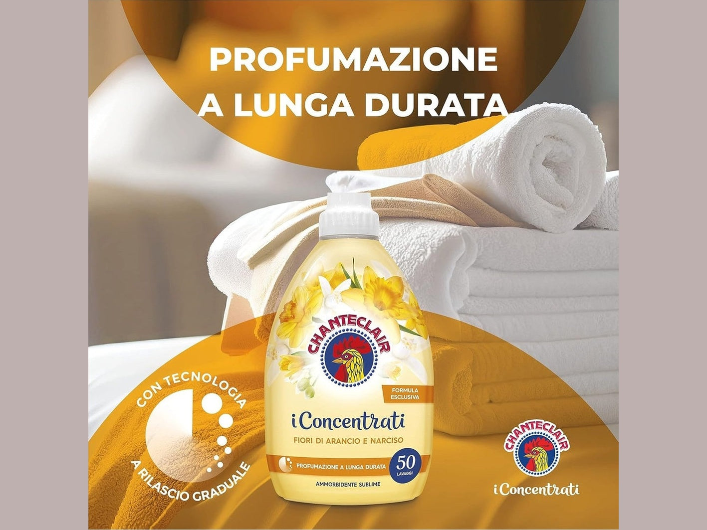 Chanteclair Ammorbidente Concentrato Fiori d’Arancio e Narciso – 90 Lavaggi, 1,8L, Profumo Intenso e Freschezza Duratura