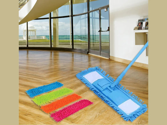 4x Rivestimento di Ricambio per Mocio per Pavimenti in Microfibra di Ciniglia Per Pulizia della Casa copertura di ricambio per tergicristalli per pavimenti(4 pezzi - rosa/arancione/verde/azzurro)