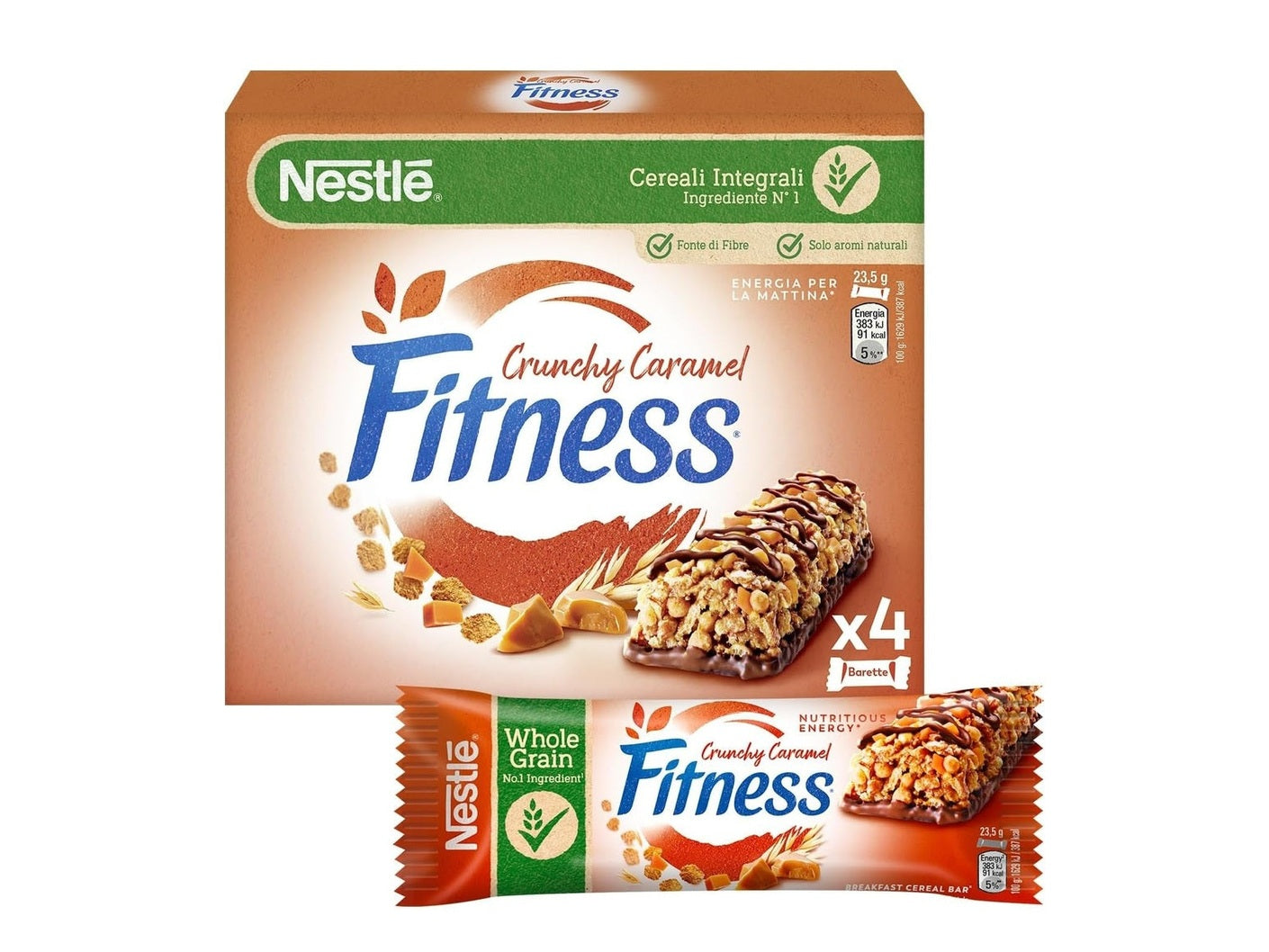 Barretta Fitness 4pz Crunchy Caramel Nestlé – Snack Croccante e Gustoso