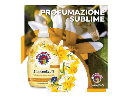 Chanteclair Ammorbidente Concentrato Fiori d’Arancio e Narciso – 90 Lavaggi, 1,8L, Profumo Intenso e Freschezza Duratura