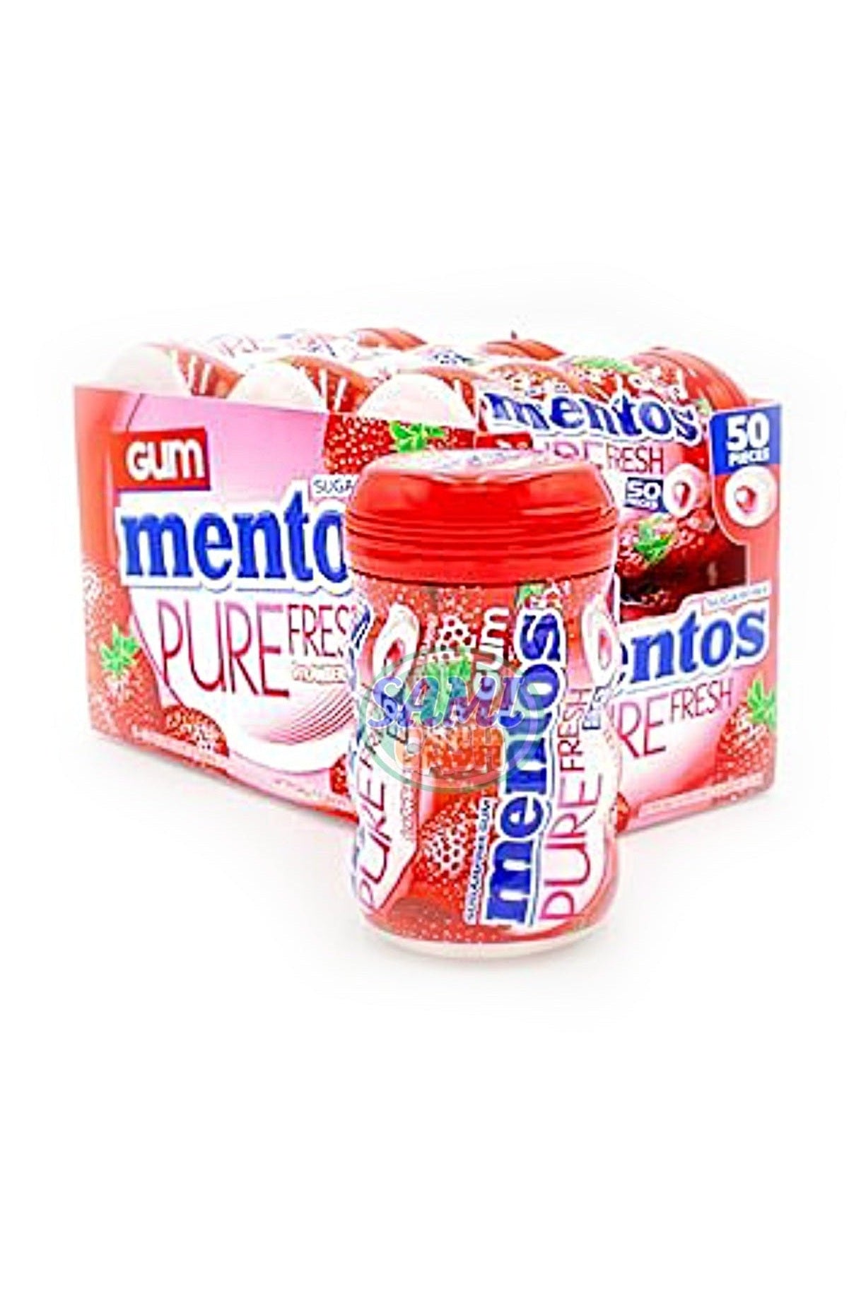 Chewing Gum Mentos Pure Fresh Strawberry Medium Bottle