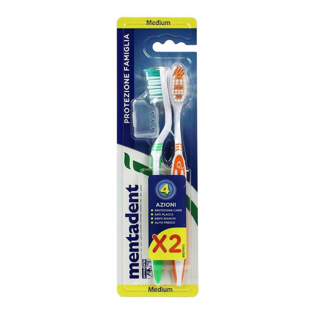 Spazzolino Mentadent Plus Duo Set 2 Pezzi, 8pz