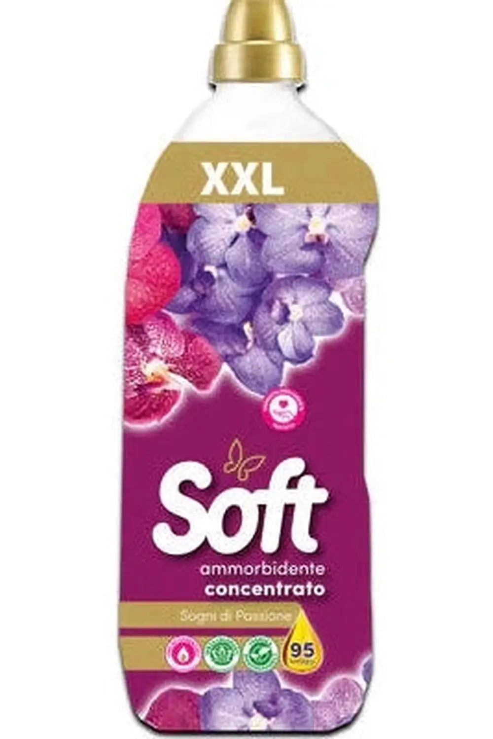 Soft Ammorbidente Concentrato 2L – 95 Lavaggi Fragranza Passione, Profumo Intenso e Persistente