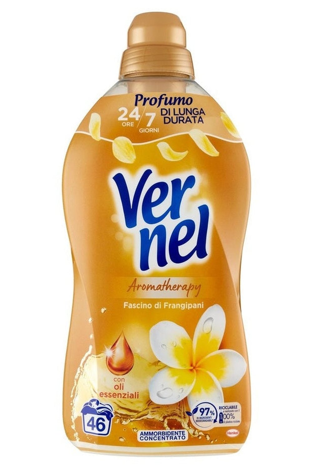 Vernel Ammorbidente Concentrato 1,15L – Fascino di Frangipani, Profumo Floreale e Morbidezza Intensa