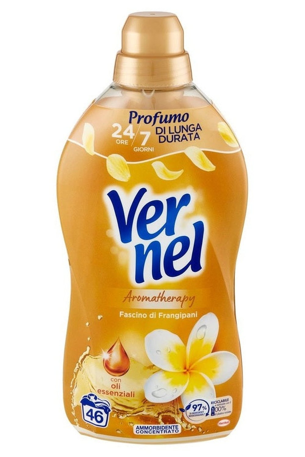 Vernel Ammorbidente Concentrato 1,15L – Fascino di Frangipani, Profumo Floreale e Morbidezza Intensa