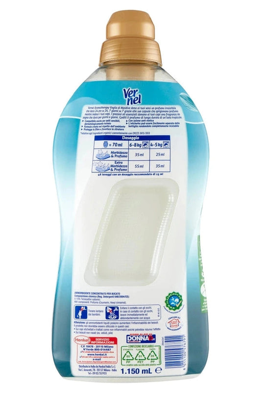 Vernel Ammorbidente Concentrato 1,15L – Maldive, Freschezza Esotica e Morbidezza Duratura