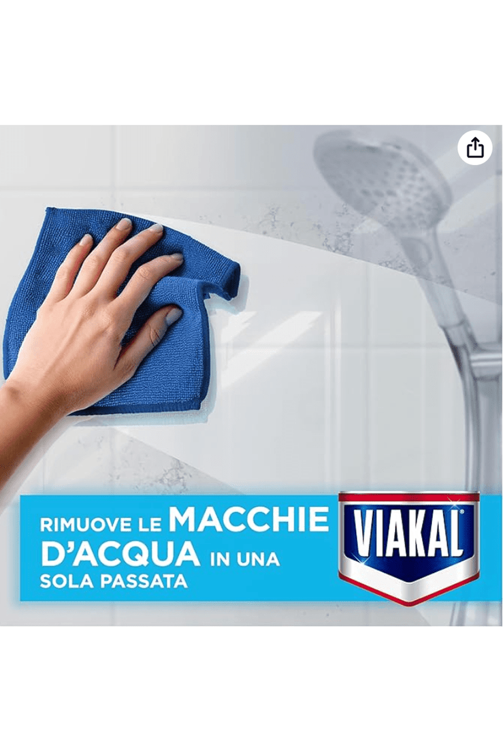 Viakal Doccia Anticalcare Spray 470ml – Rimuove il Calcare e Protegge le Superfici della Doccia