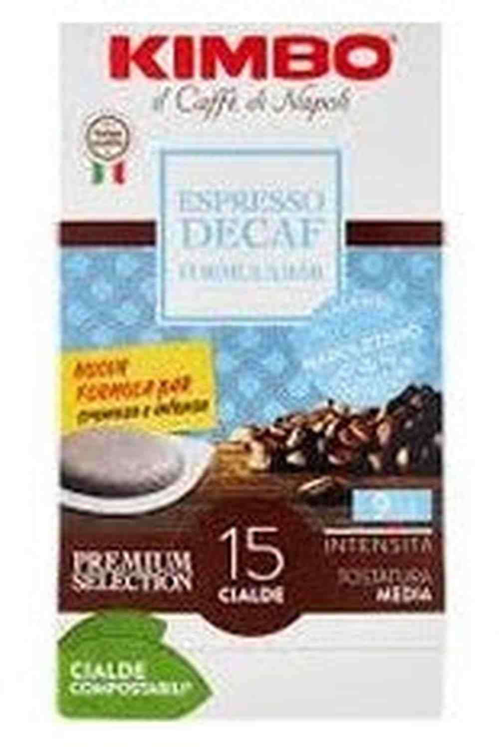 Cialde Caffè Kimbo Decaffeinato 15pz – Gusto Pieno e Delicato, Compatibili ESE 44mm