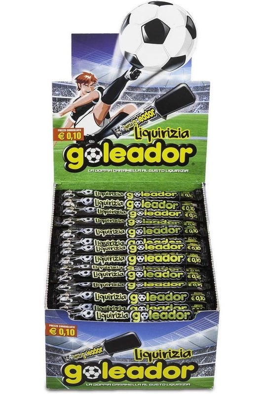 Goleador Liquirizia – Doppia Caramella Gommosa Senza Glutine, Gusto Intenso di Liquirizia, Confezione da 200 Monopezzi Incartati Singolarmente