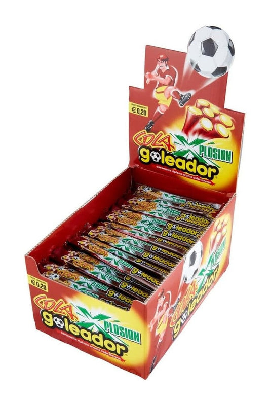 Goleador Xplosion Cola – Caramelle Gommose Ripiene al Gusto Cola, Box da 150 Pezzi Monoporzione, Incartate Singolarmente