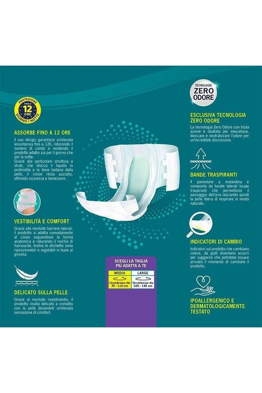 Lines Specialist Pannolone a Mutandina Maxi Plus – Taglia L, Alta Protezione fino a 12h, Zero Odore, Donna e Uomo, Confezione da 4/8/12