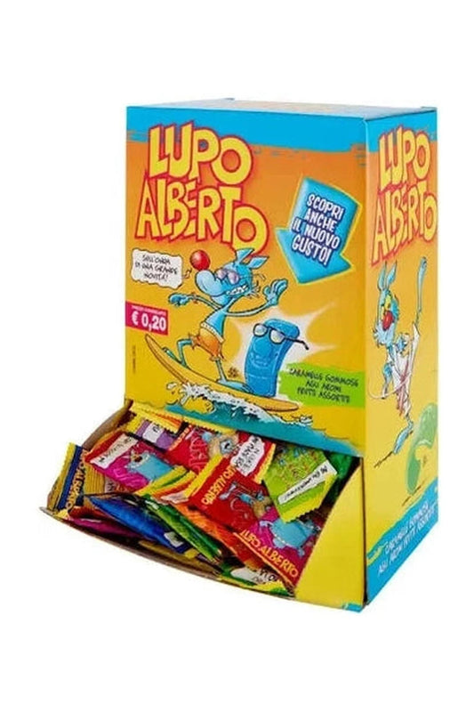 Lupo Alberto – Caramelle Dure al Gusto Frutta, 200 Pezzi Monoporzione, Incartate Singolarmente, Perfette per Feste e Compleanni