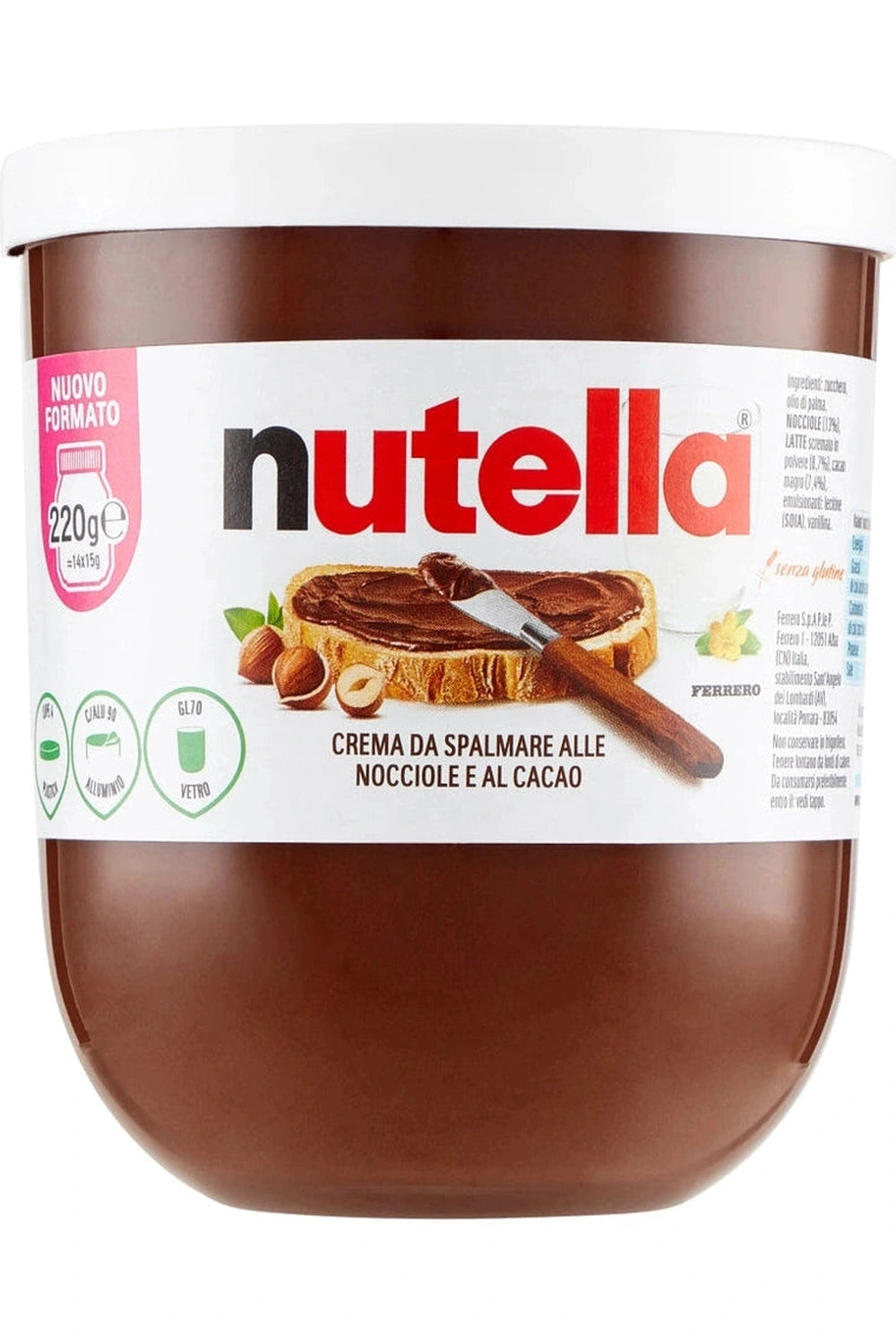 Nutella Ferrero 220g – La Crema Spalmabile al Cacao e Nocciole Più Amata al Mondo