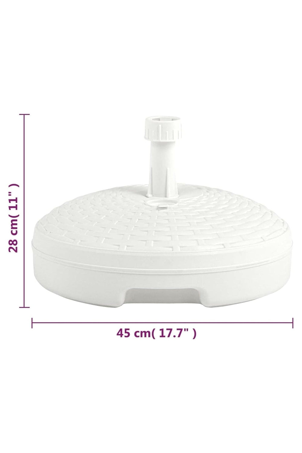 BASE OMBRELLONE 45CM ROUND RATTAN BIANCO