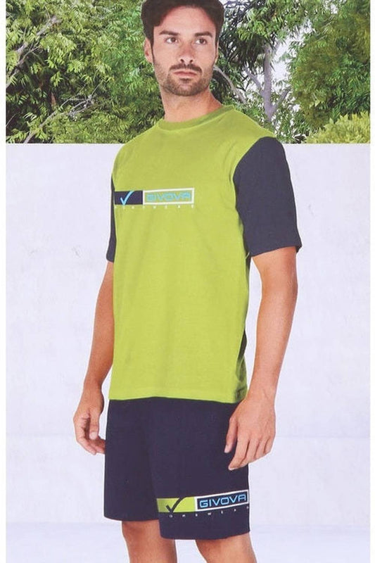 COMPLETO UOMO GIVOVA IN COTONE M/M T-SHIRT E PANTALONCINO M/L/XL/XXL ASS.