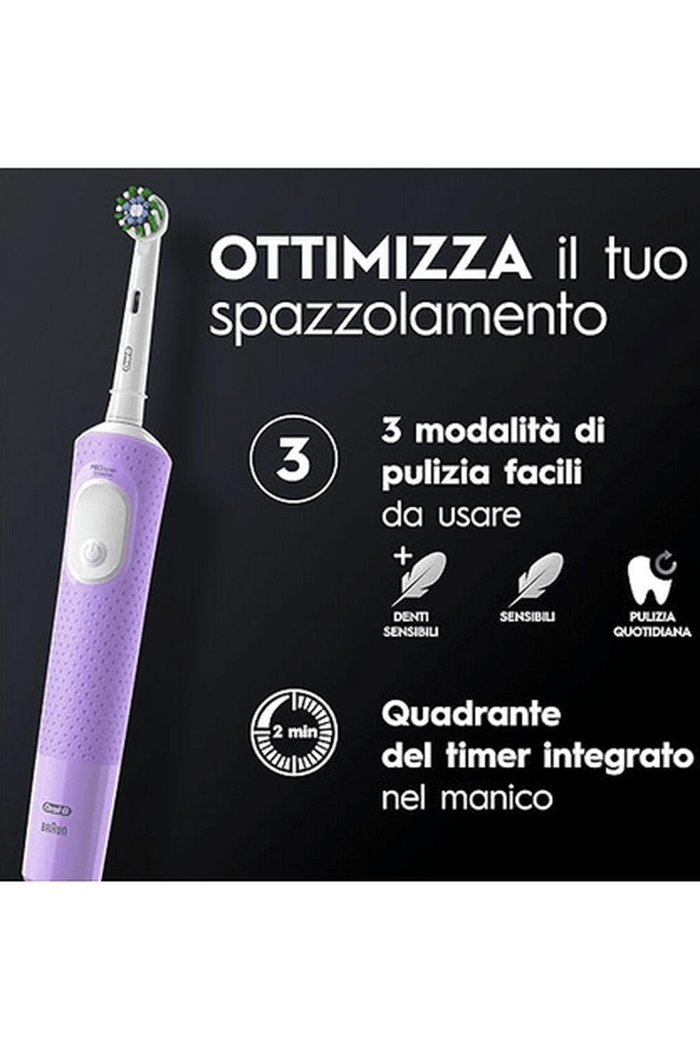 Oral-B Spazzolino Elettrico Pro Vitality Blue – Pulizia Superiore e Tecnologia 2D Oscillante-Rotante