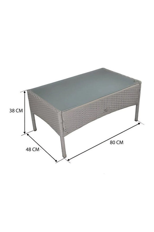 DIVANETTO CON 2POLTRONE E TAVOLINO 4PZ NEW SMART COLORE GRIGIO