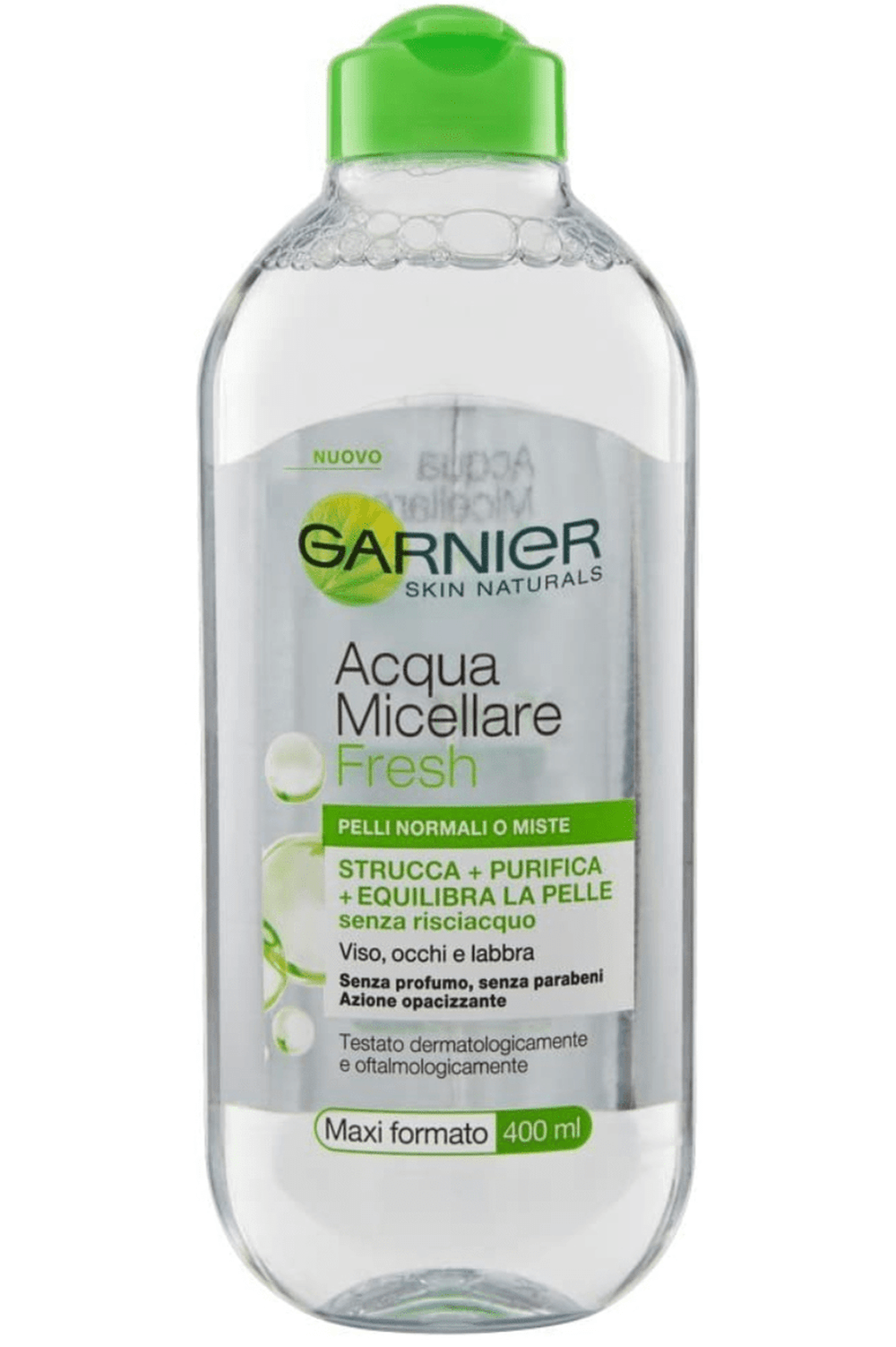 Acqua Micellare Garnier Fresh 400ml – Detergente Tonificante per Pelli Normali e Sensibili, Senza Risciacquo