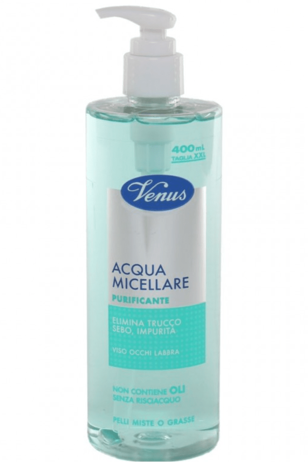 Acqua Micellare Venus 400ml Purificante – Detergente Viso e Occhi per Pelle Mista e Grassa