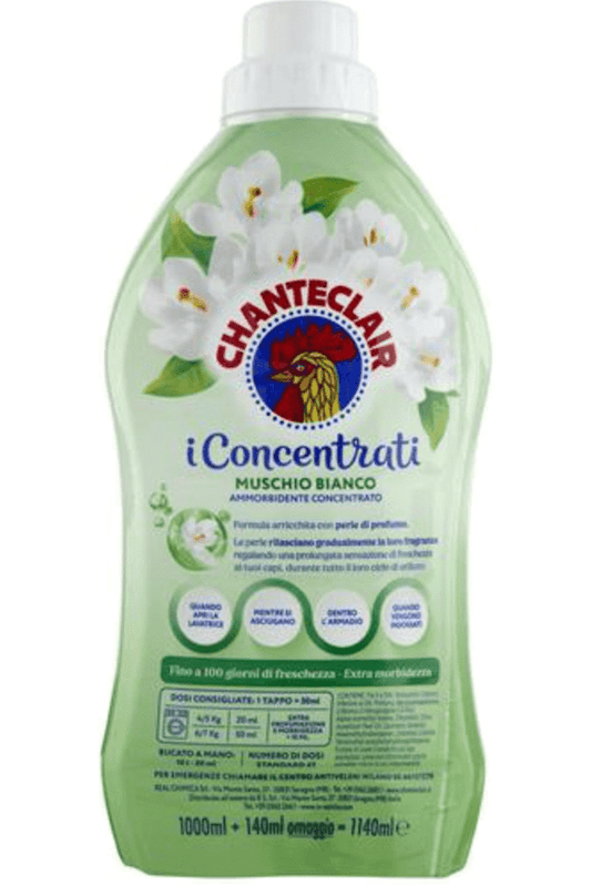 Chanteclair Ammorbidente Concentrato Muschio Bianco 1,4L – 57 Lavaggi di Freschezza Intensa e Morbidezza