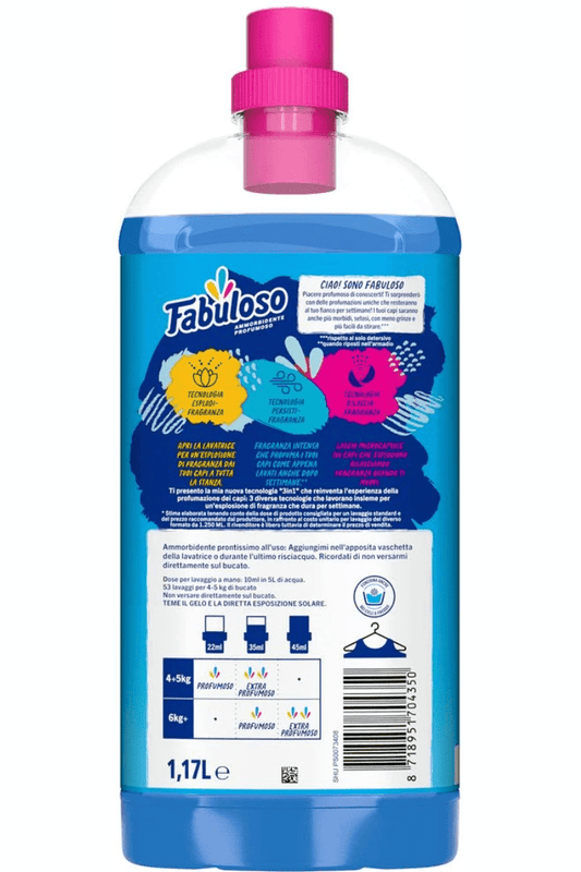 Fabuloso Ammorbidente Concentrato Fresco Mattino 1170ml – 53 Lavaggi di Freschezza Naturale e Morbidezza