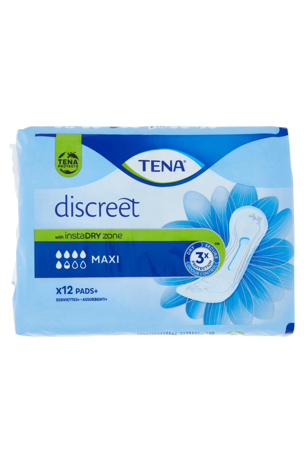 TENA Discreet Maxi 12pz β Protezione Ultra Assorbente per Perdite Urinarie con Cura della Pelle Sensibile