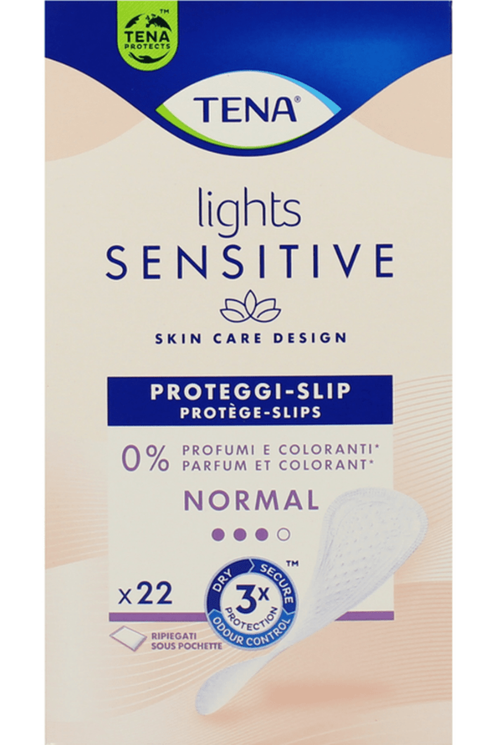 TENA Lights Sensitive Ultra 22pz β Protezione Ultra Leggera per Perdite Urinarie con Cura della Pelle Sensibile
