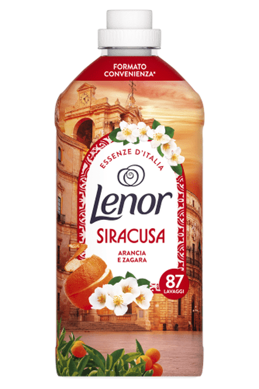 Lenor Ammorbidente Concentrato 87 Lavaggi – Essenze Siracusa con Profumo Agrumato e Solare di Sicilia