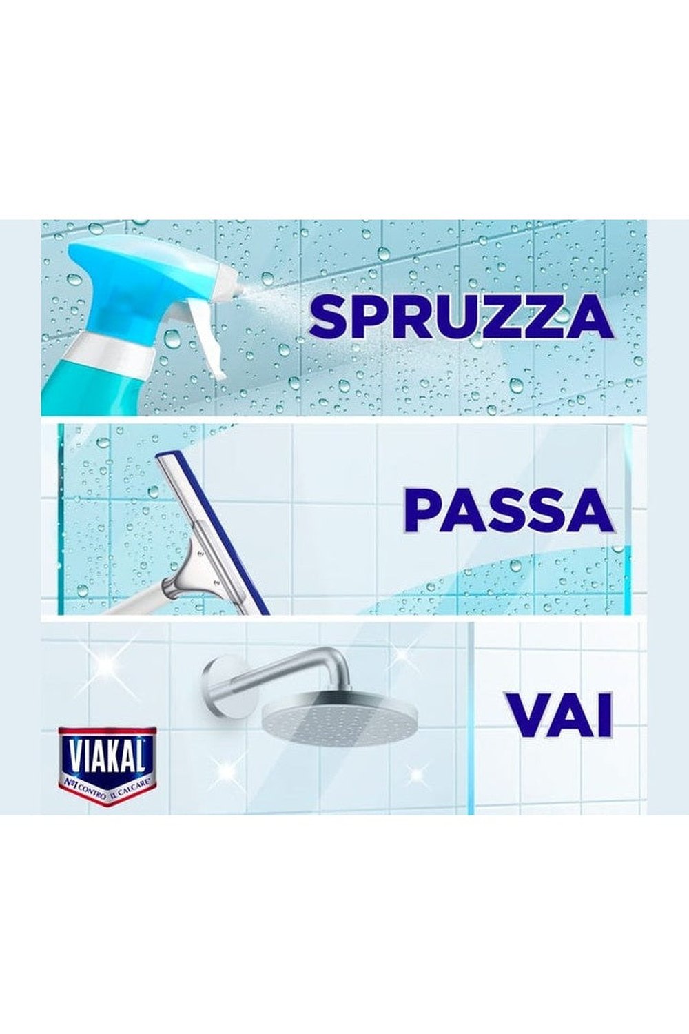 Viakal Anticalcare Spray Doccia 470ml – Rimuove il Calcare e Protegge le Superfici con Brillantezza Duratura