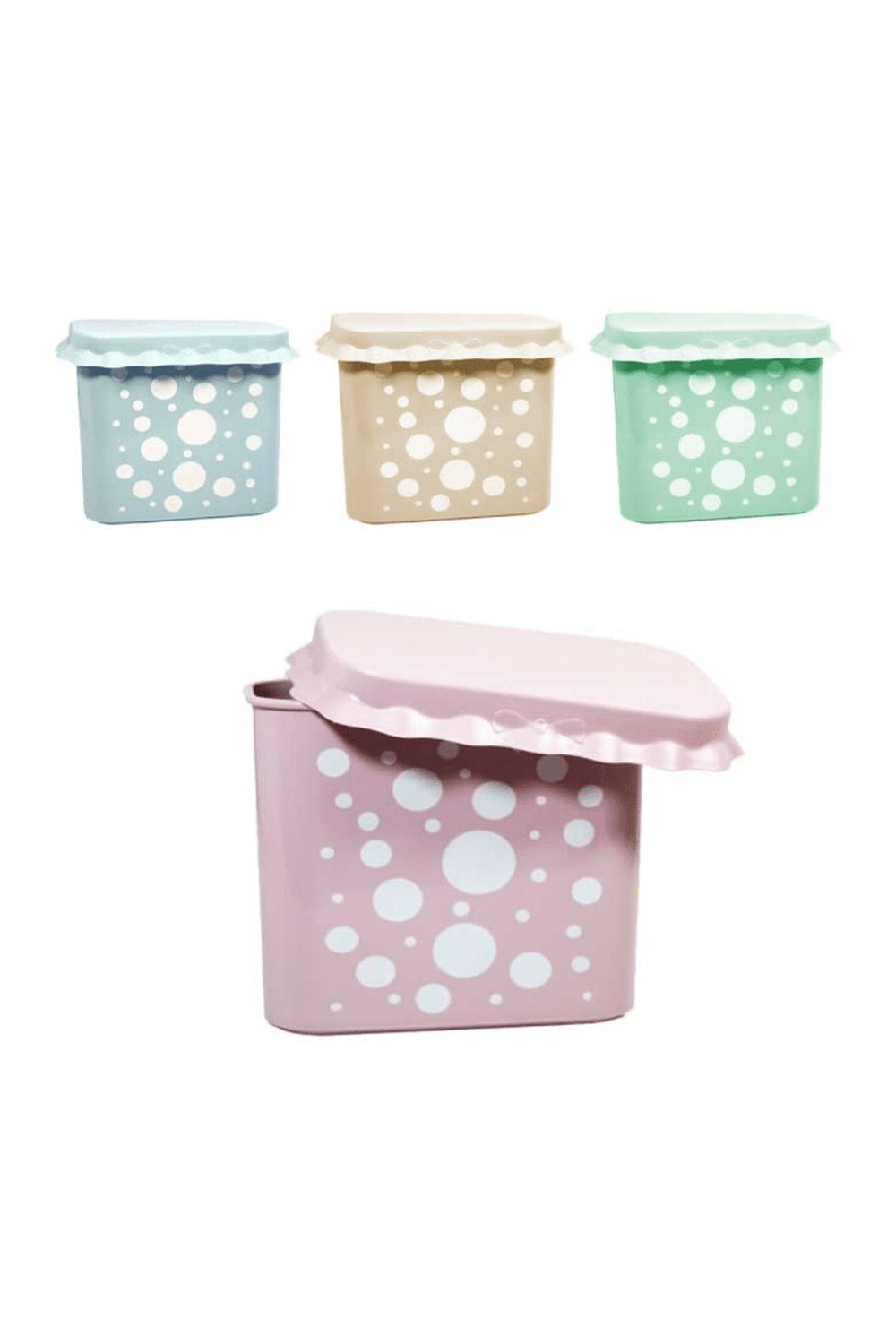 Barattolo Pois 2,5L Rettangolare – Plastica Colorata per Cucina Ordinata