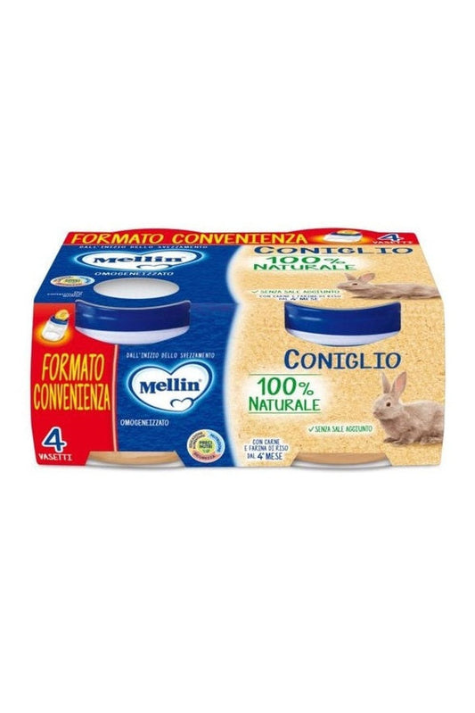 Mellin Omogeneizzato Coniglio 4x80g Neonati Bambini 6pz