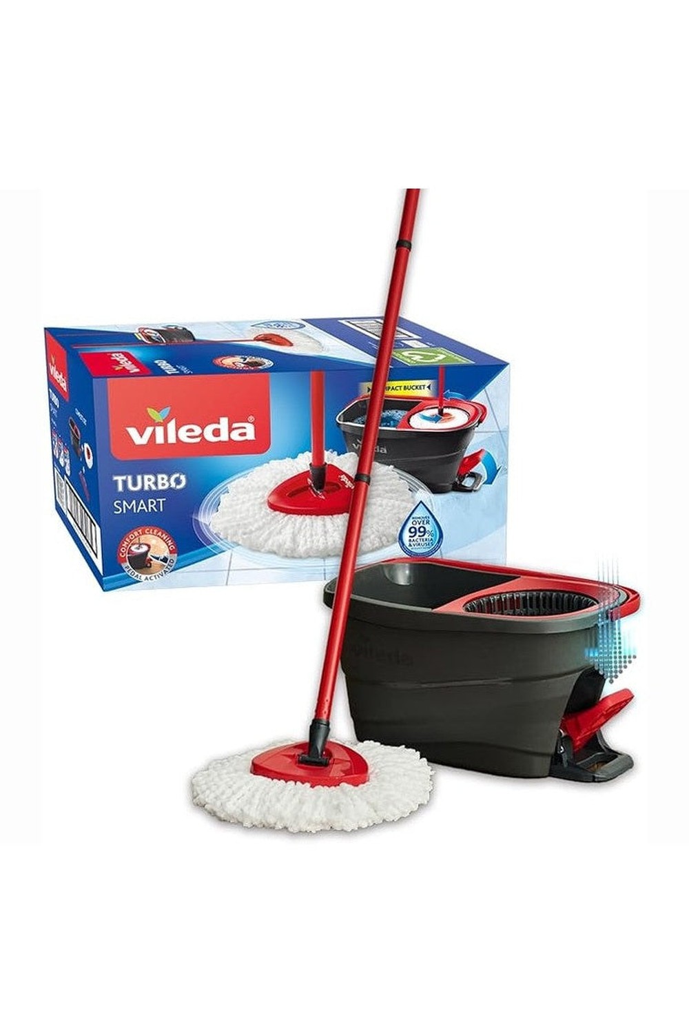 Vileda Turbo Smart Mop Secchio Pedale Microfibra