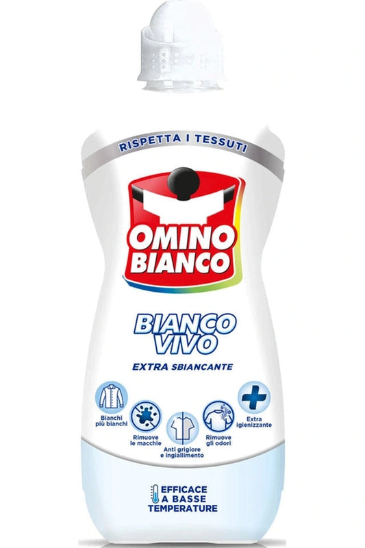 Additivo Omino Bianco Bianco Vivo 900ml – Potenzia il Bucato Bianco, Rimuove le Macchie e Ravviva i Tessuti