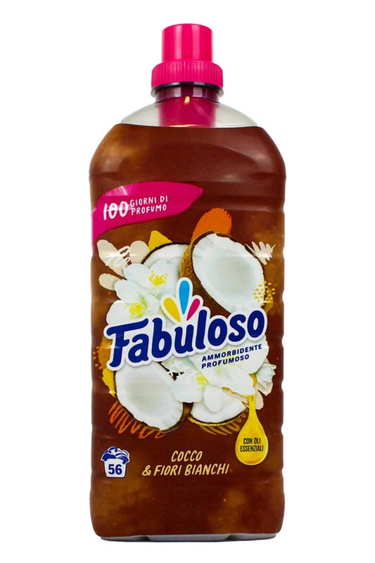 Fabuloso  Ammorbidente Concentrato Cocco e Fiori Bianchi 1,25L – Profumo Tropicale e Morbidezza Floreale per un Bucato Irresistibile