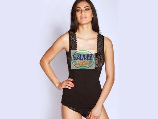 IRGE WOMEN'S TANK TOP S/L LACE S/M BLACK x 3 pieces
