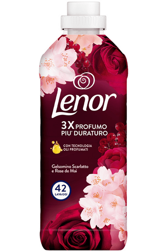Lenor Ammorbidente Concentrato 42 Lavaggi – Gelsomino Scarlatto per una Fragranza Intensa e Avvolgente
