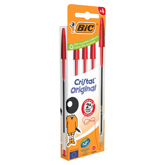 BIC Cristal Rosse Confezione da 4 - 10pz