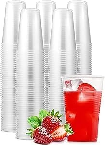 Bicchieri Semi-rigido, 300 cc - 500 PEZZI, confezioni da 50 pz - in plastica trasparente,Riciclabile ecologico - per acqua, birra, bevande, frappè, cocktail