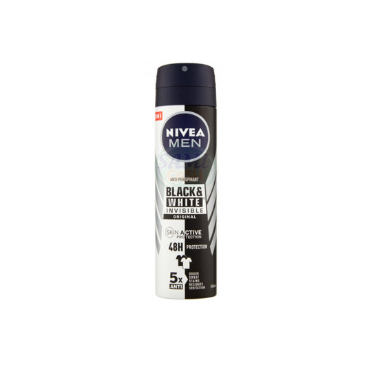 NIVEA DEO SPRAY 150 ML F.M B&W INVISIBILE ORIGINAL 6 Pack