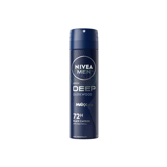 NIVEA DEO SPRAY 150 ML F.M DEEP MALE BLACK CARBONCK CARBON 6 Pack