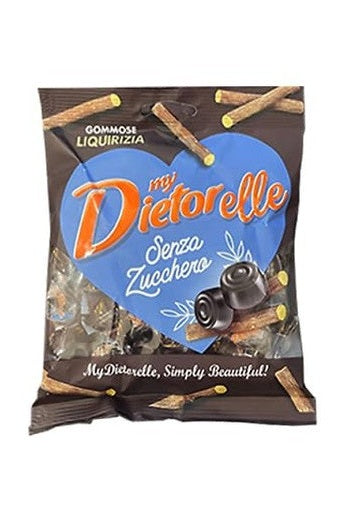 MyDietorelle Caramelle Gommose alla Liquirizia, Confezione da 24 Pezzi da 70 g