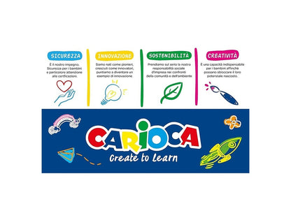 Carioca Jumbo Wax Crayons 12 Pieces - Bright and Safe Colors for Children, Ideal for Drawing and Creativity