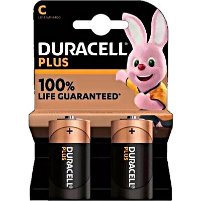 Duracell Plus C (LR14) Batterie Alcaline 1.5V Blister 2 Pezzi x 5pz