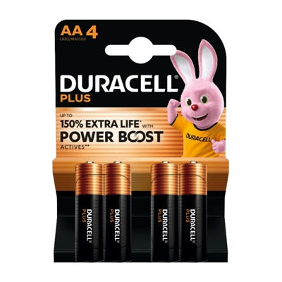 Duracell Plus Boost AA Batterie Alcaline LR6 1.5V 4 Pezzi Stilo Lunga Durata x 5pz