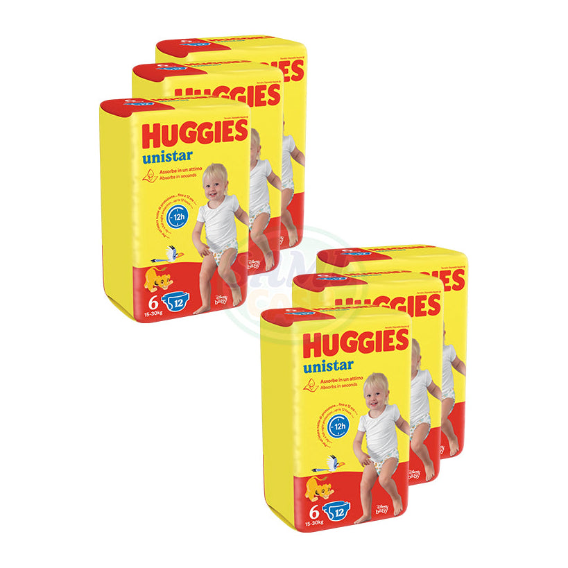 PANNOLINI HUGGIES UNISTAR 15-30KG 6TG 6 PZ