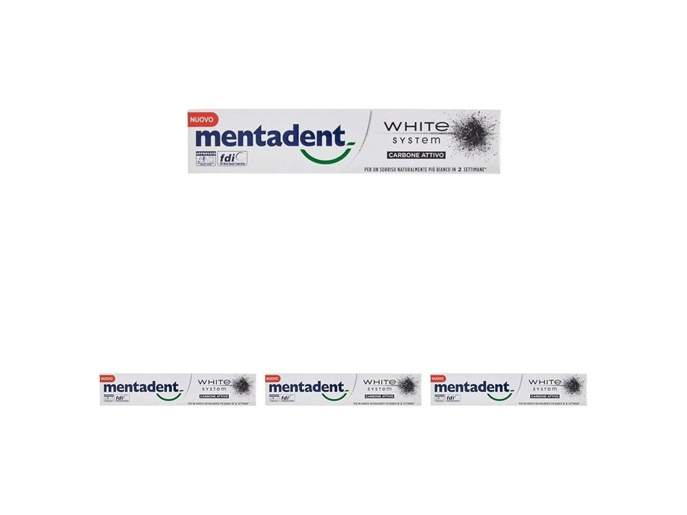 Mentadent White System Activated Carbon 75ml