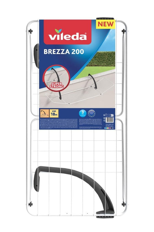 Vileda Brezza 200 | Stendibiancheria da balcone | Bracci super resistenti | Bracci regolabili| Facile da aprire e chiudere